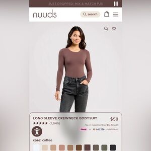 Nuuds Coffee Long Sleeve Bodysuit